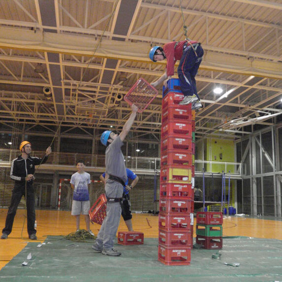 Torre de cajas para eventos